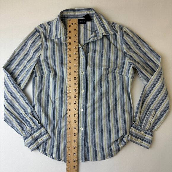 Attention Shirt Womens Medium Striped Button Up Long Sleeve Casual - Picture 5 of 8